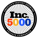 Inc. 5000 logo with “America’s Fastest-Growing Private Companies” text surrounding it on a black background