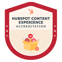 l’expérience de contenu Badge d’accréditation HubSpot