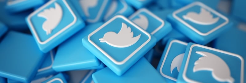 Pile of 3D Twitter Logos