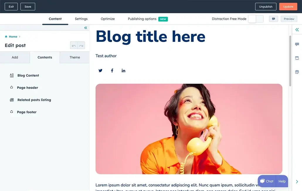 HubSpot e-commerce content editor blog example SmartBug