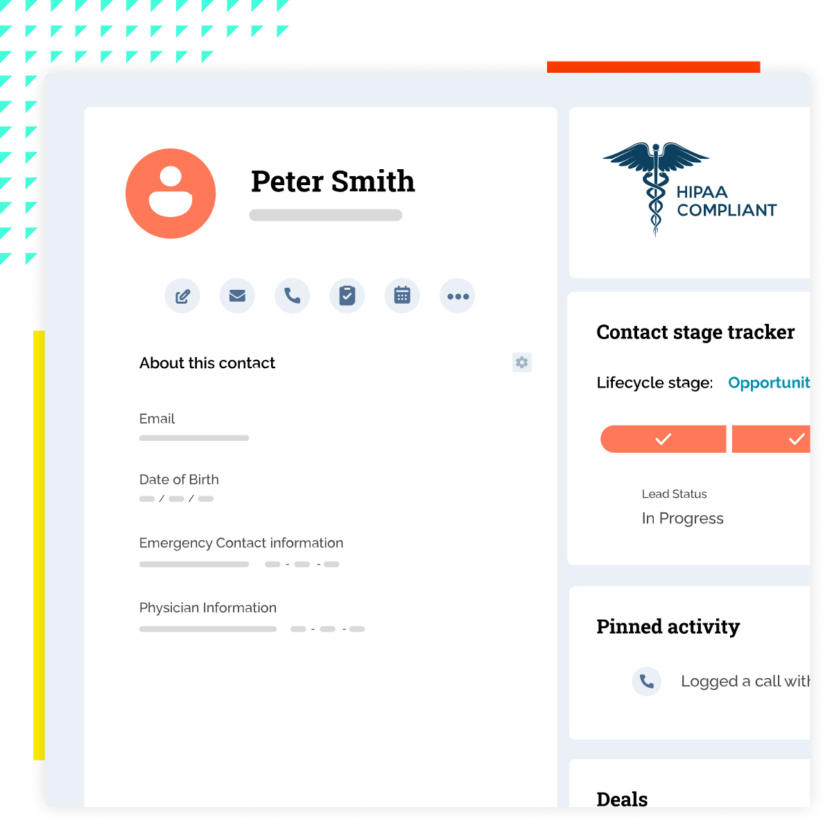 Healthcare HIPPA Compliant Patient Profiles in HubSpot