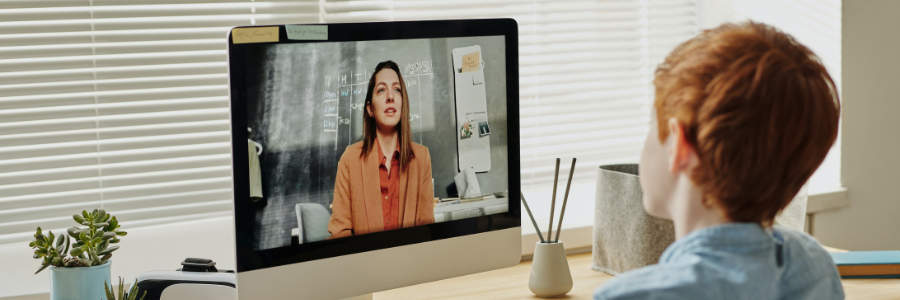 Two people in a virtual meeting