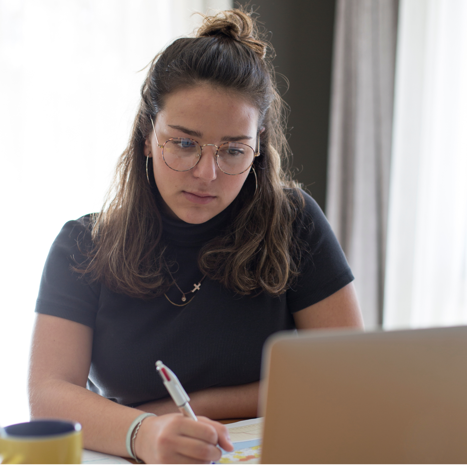 A student working