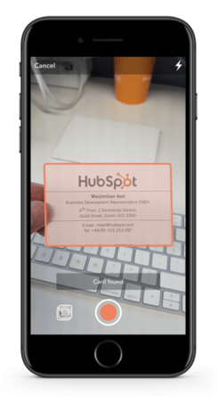 HubSpot business card scanner app