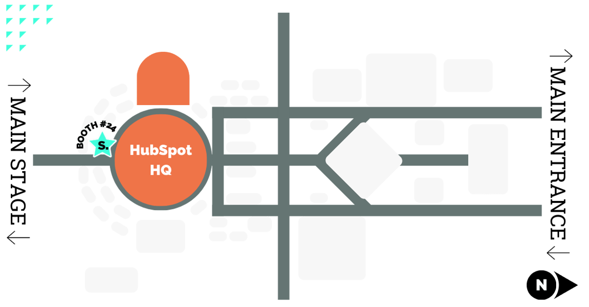 Map diagram of SmartBug Booth 24 at INBOUND24