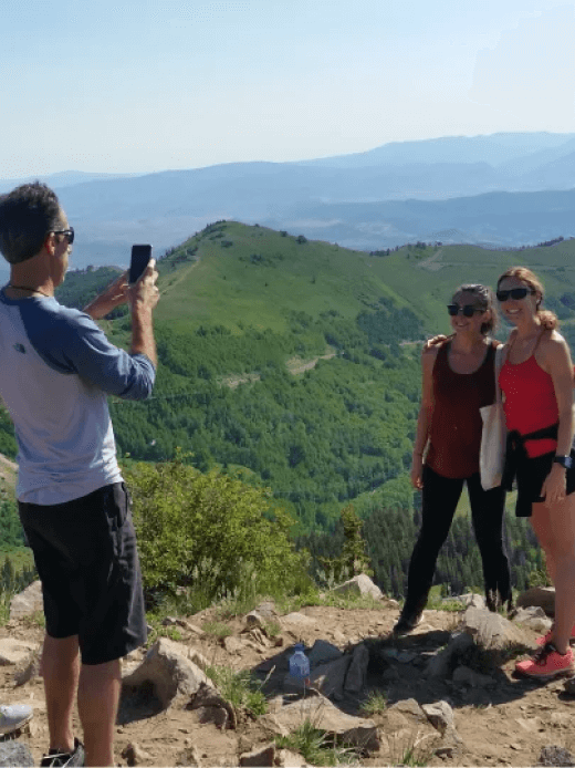 SmartBug employees posing in a photo during a hike