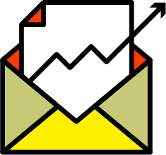 Icon of an email being delivered and opened