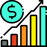 icône graphique revenu en croissance