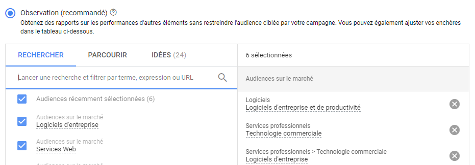 Optimisation Google Ads - définir des audiences