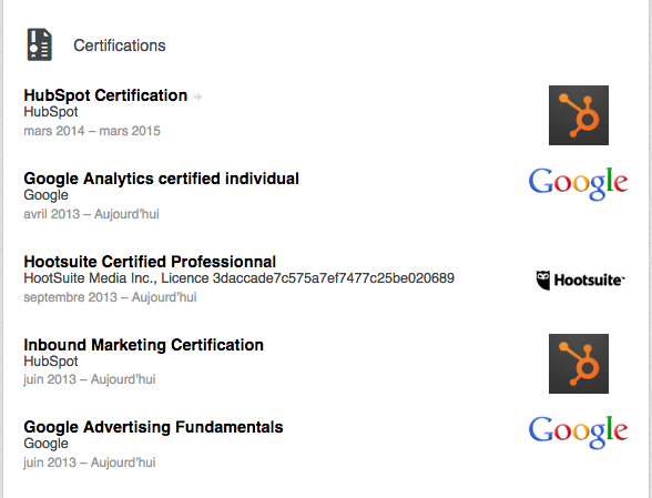 certifications