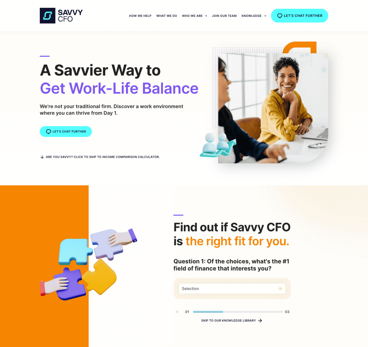 Savvy CFO Interactive Quiz on desktop